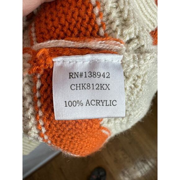 Sherry Taylor Women's Stripe Print Knit Pattern Scoop Neck Size 3X Beige Orange - Picture 6 of 6